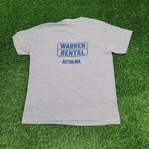 Vintage 80s HANES Warren Rental Shirt Womens L/XL 20x25 Gray Tent-Crew